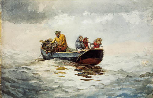 (image for) Handmade oil painting Copy paintings of famous artists Winslow Homers Paintings Crab Fishing